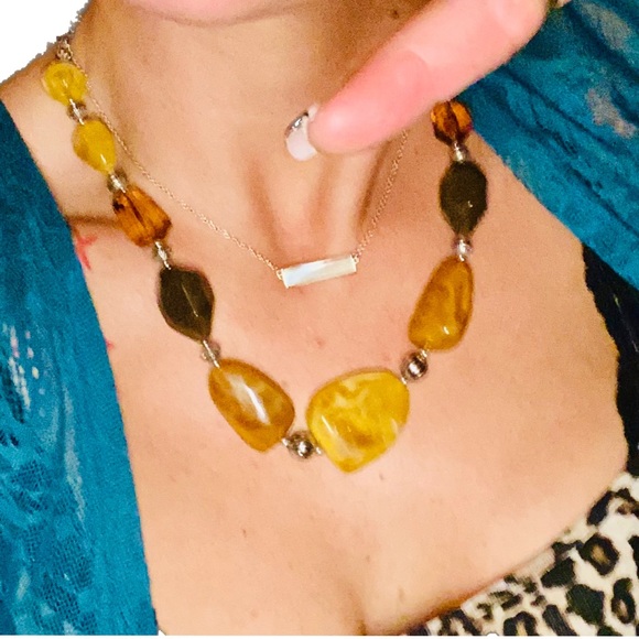 Gorgeous Genuine Amber & Stones Necklace